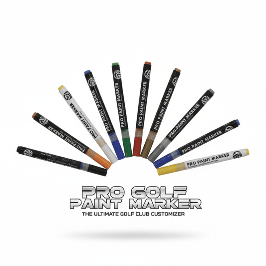 Set of Pro Golf Paint Markers with color swatches on a white background