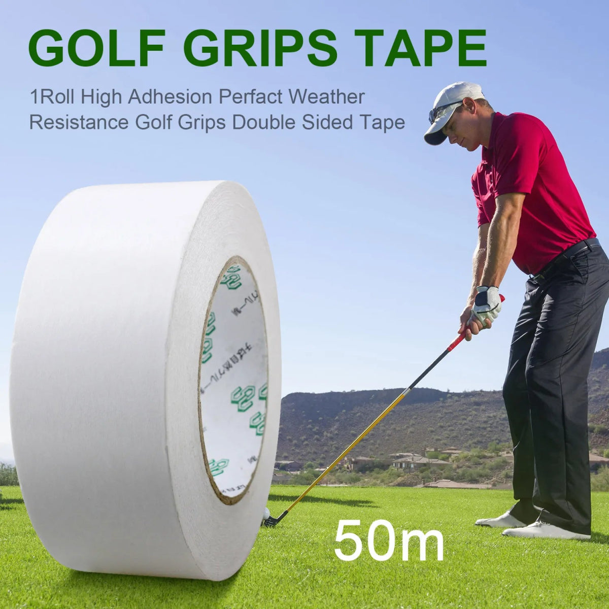 Pro Grip Double - Sided Golf Grip Tape: Precision Installation Made Easy - Club Rehab - Tape2 inchx 50m (1 roll)Pro Grip Double - Sided Golf Grip Tape: Precision Installation Made Easy