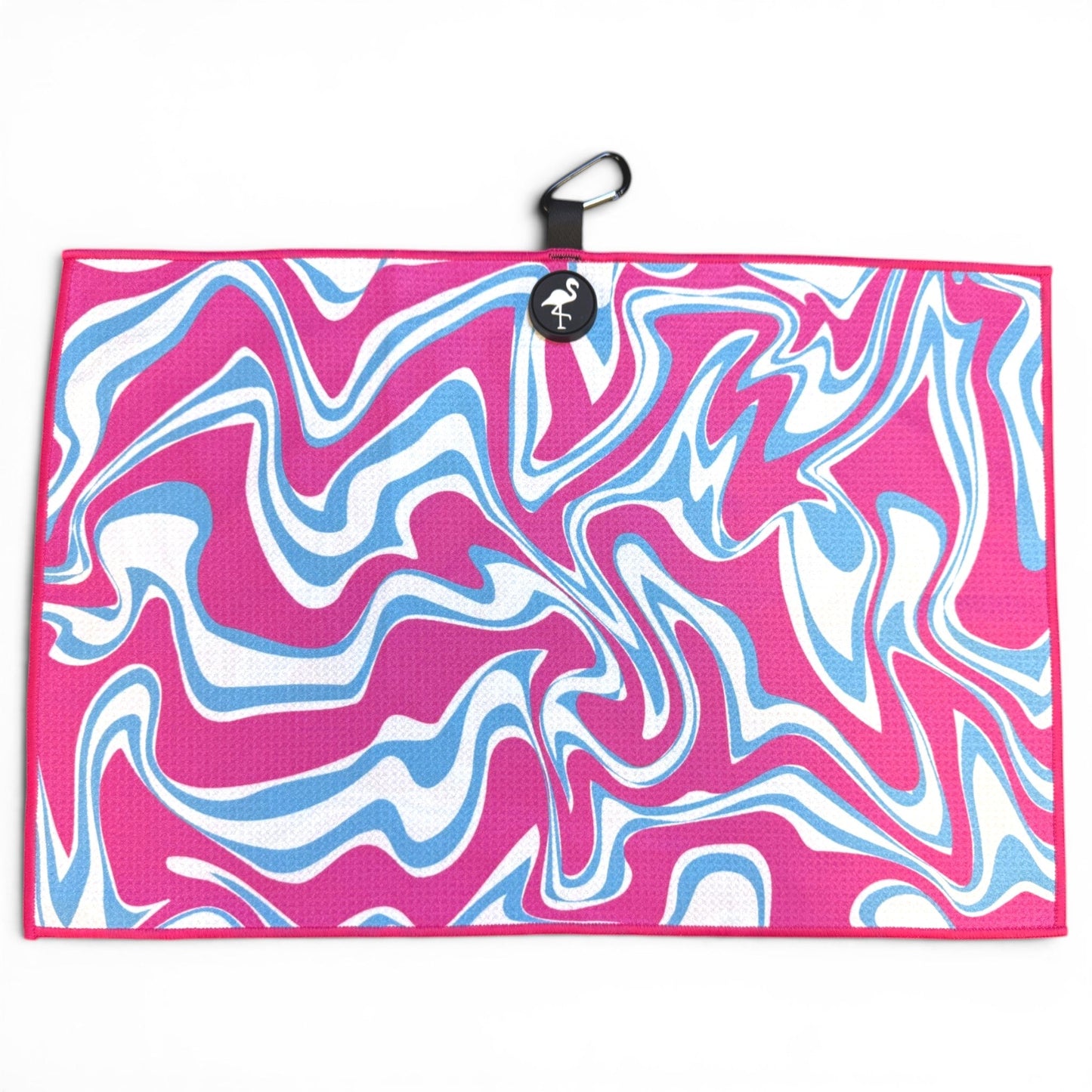 Psychedelic Splash Golf Towel | 24” x 16” Microfiber Towel | Magnetic Clip & Carabiner | Premium Golf Accessory - Club Rehab