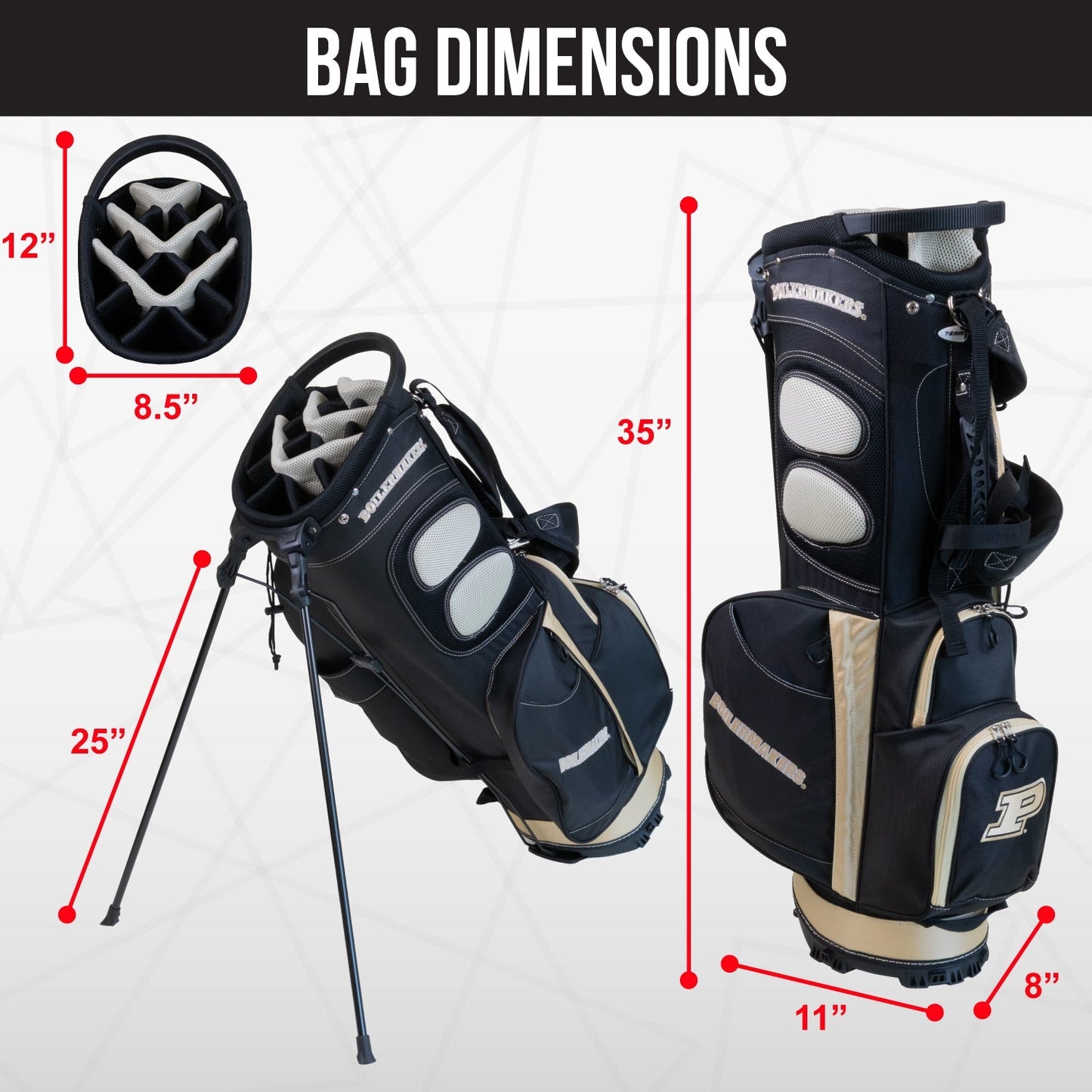 Purdue Boilermakers Fairway Stand Bag - Image 4 - Club Rehab