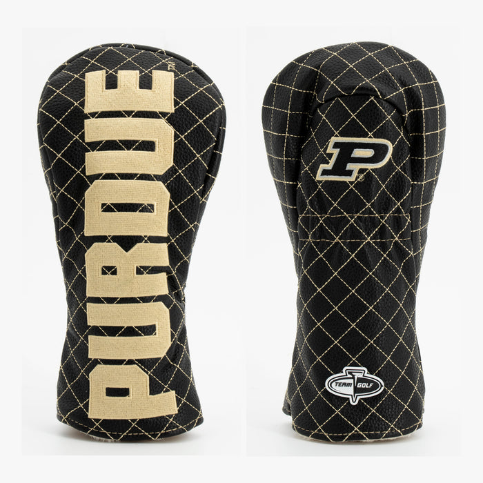 Purdue Boilermakers Solid Quilted Fairway Headcover, front and back views