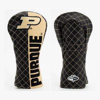 Purdue Boilermakers Split Quilted Fairway Headcover, front and back views