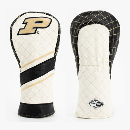 Purdue Boilermakers Striped Quilted Fairway Headcover, front and back views