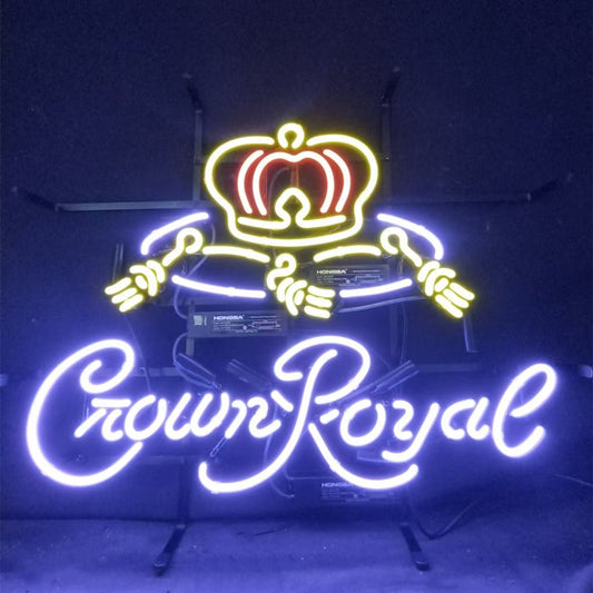 Purple Crown Royal Whiskey Neon Light Sign - Club Rehab