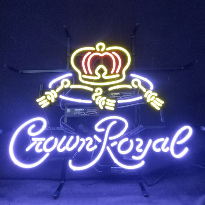 Purple Crown Royal Whiskey Neon Light Sign - Club Rehab