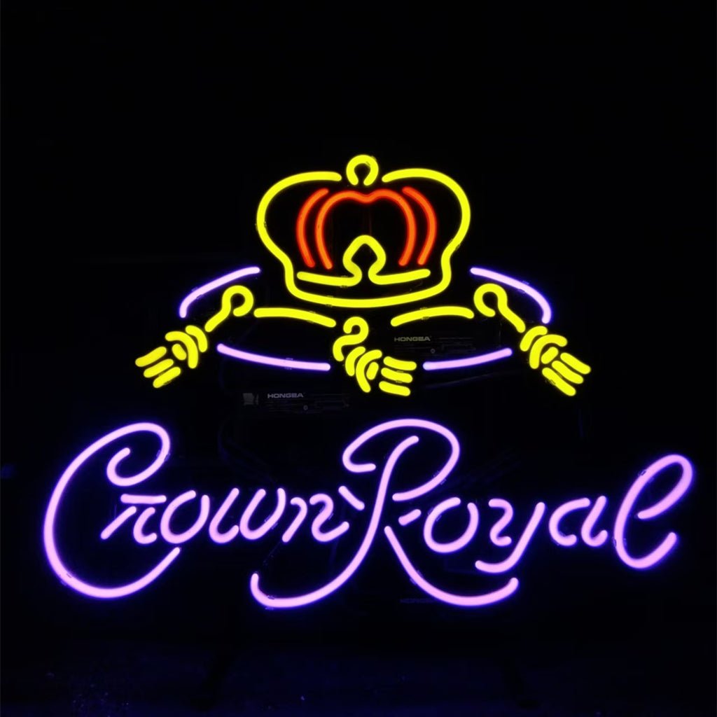 Purple Crown Royal Whiskey Neon Light Sign - Club Rehab