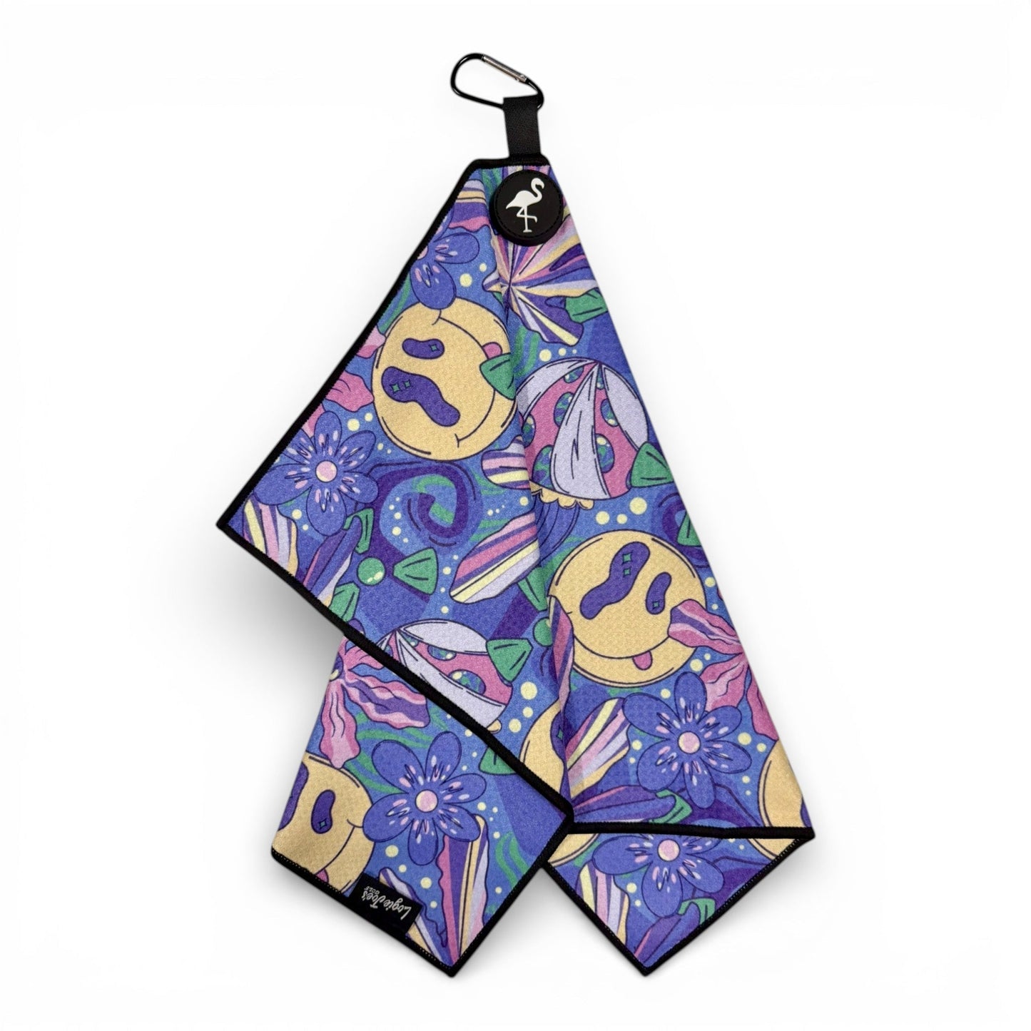 Purple Haze Golf Towel | Premium Double - Sided Microfiber | Heavy - Duty Magnetic Towel with Carabiner Clip | 24 x 16 in - Club Rehab