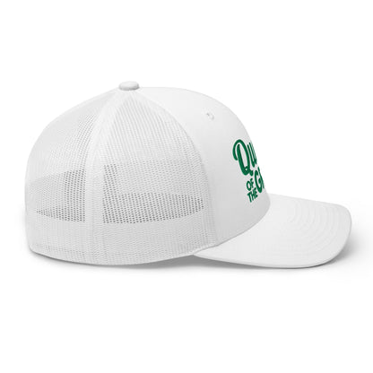Queen of the Green Trucker Hat, Embroidered Golf Hat for Women - White - Club Rehab