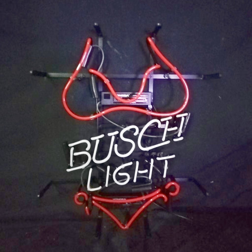 Red Bikini Set Busch Light Neon Signs Light - Club Rehab