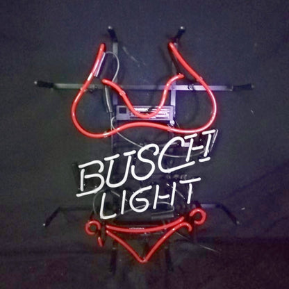 Red Bikini Set Busch Light Neon Signs Light - Club Rehab