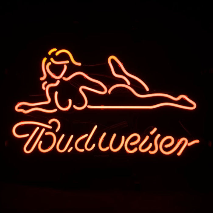 Red Sexy Girl Live Nudes Budweiser Beer Neon Signs Light - Club Rehab