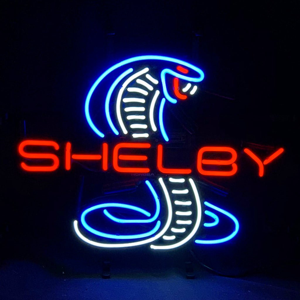 Red Shelby Auto Car Blue Cobra Neon Light Sign - Club Rehab