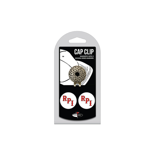 Rensselaer Polytechnic Institute hat clip with two golf ball markers