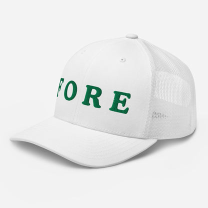Retro FORE Embroidered Trucker Hat - Club Rehab