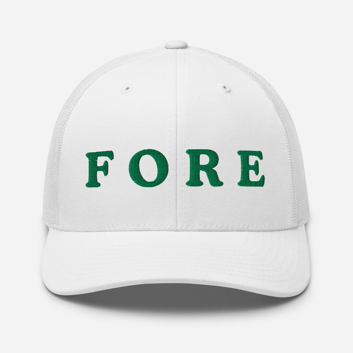 Retro FORE Embroidered Trucker Hat - Club Rehab