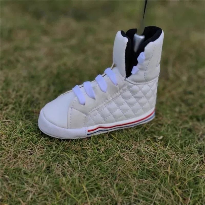 Retro Kicks Golf Blade Putter Cover: Vintage Vibes for Your Club - Club Rehab - HeadcoverVivid Red: Reminiscent of the flashy trainers that turned heads in the disco era.Retro Kicks Golf Blade Putter Cover: Vintage Vibes for Your Club