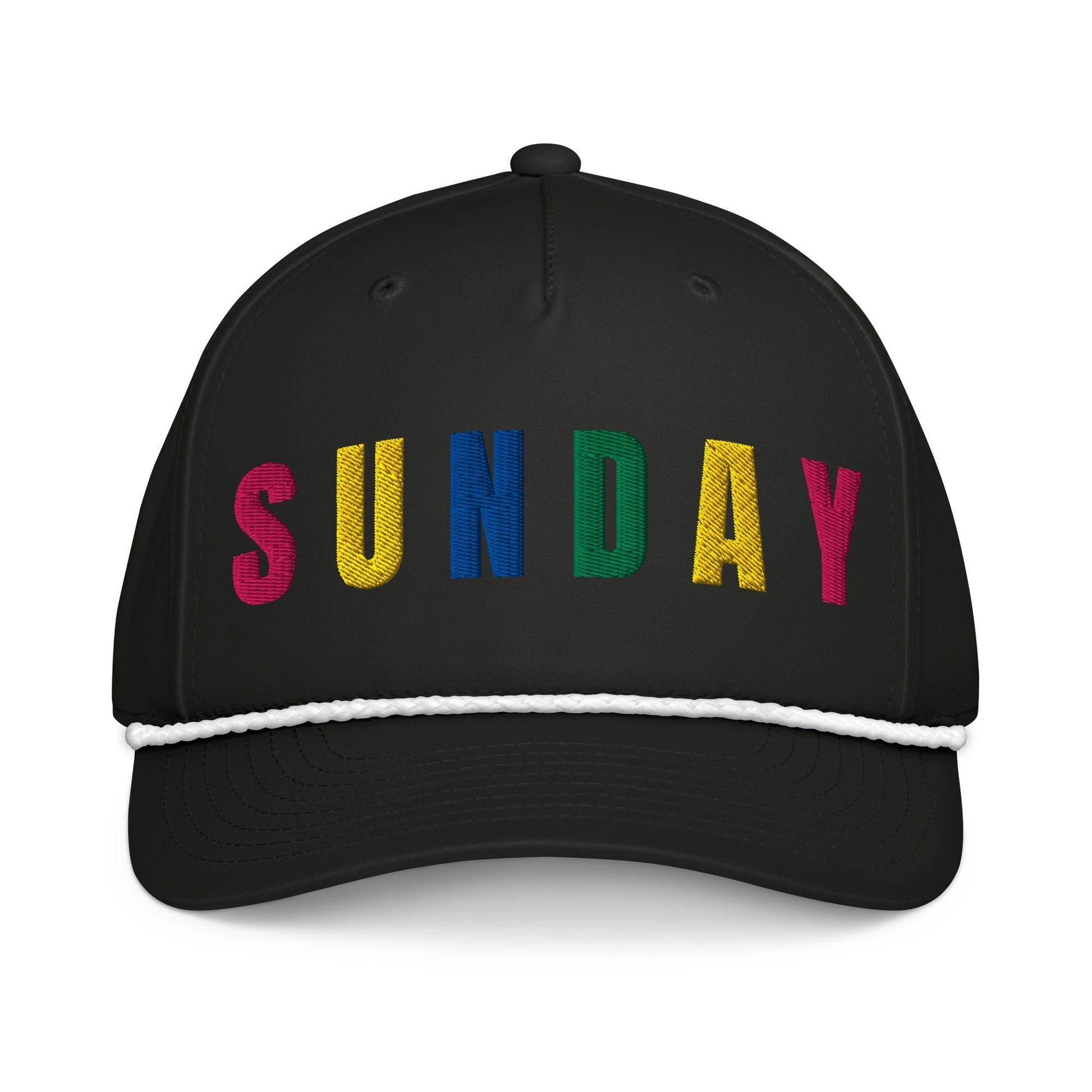 RETRO SUNDAY Embroidered Golf Hat for Women - Birdie Pop Collection - Black/White - Club Rehab