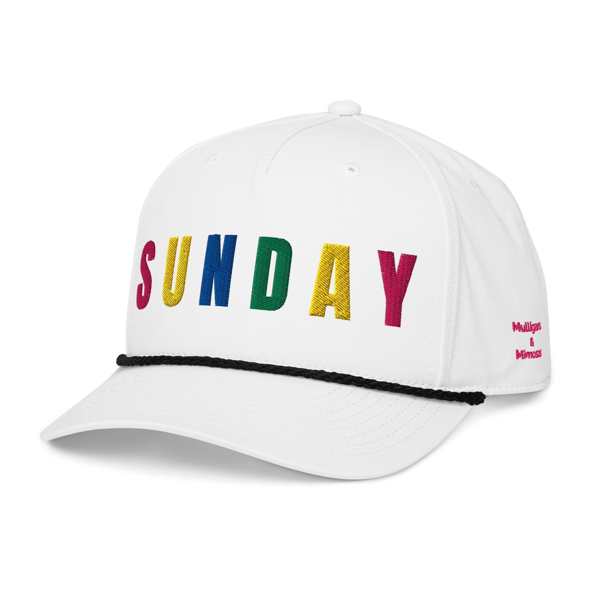 RETRO SUNDAY Embroidered Golf Hat for Women - Birdie Pop Collection - Black/White - Club Rehab
