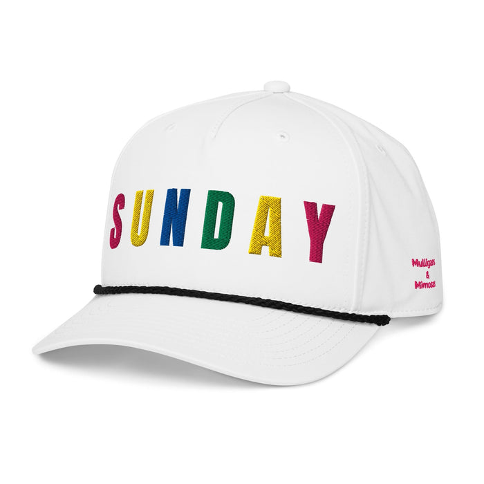 RETRO SUNDAY Embroidered Golf Hat for Women - Birdie Pop Collection - Black/White - Club Rehab