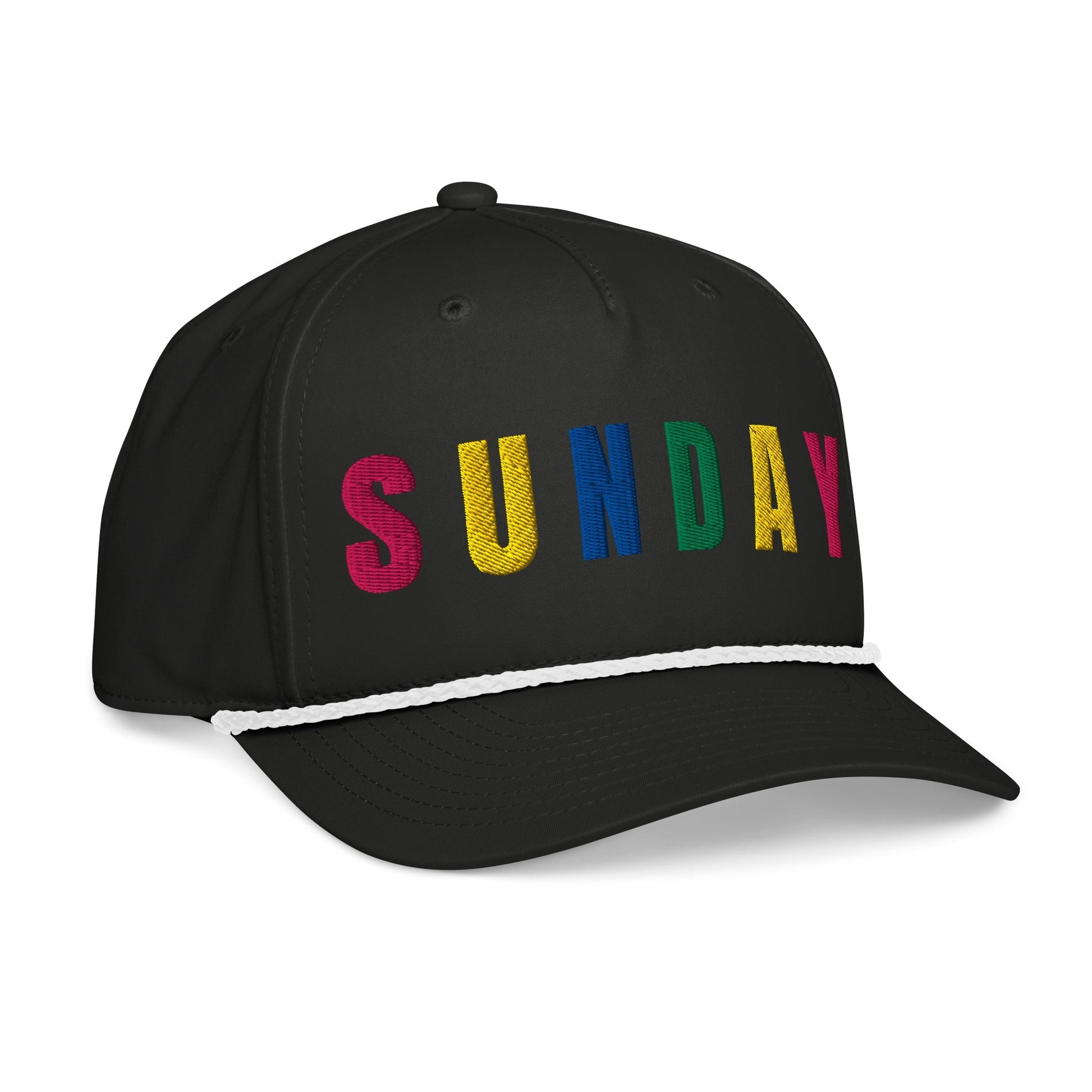 RETRO SUNDAY Embroidered Golf Hat for Women - Birdie Pop Collection - Black/White - Club Rehab