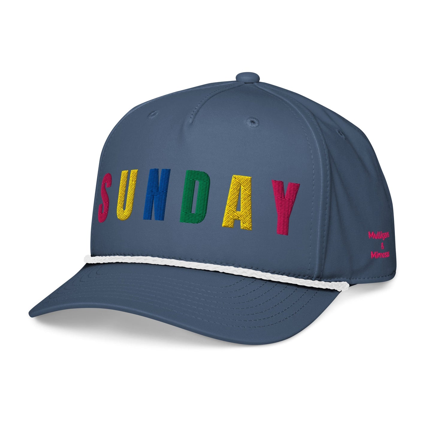 RETRO SUNDAY Embroidered Golf Hat for Women - Birdie Pop Collection - Light Blue/White - Club Rehab