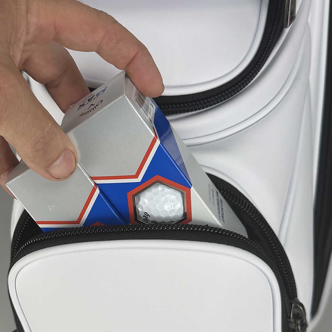 RevCore Lux Golf Cart Bag | 14 Way Velvet Lined Dividers - Winter White - Club Rehab