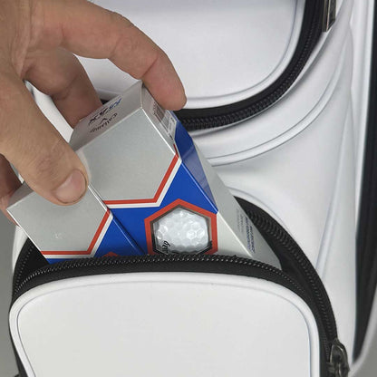 RevCore Lux Golf Cart Bag | 14 Way Velvet Lined Dividers - Winter White - Club Rehab