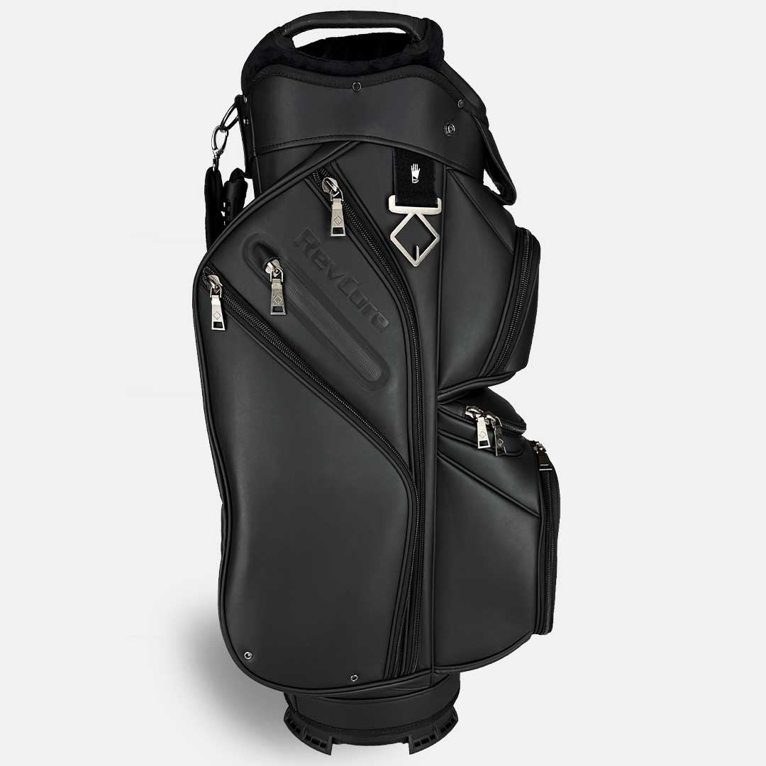 RevCore Lux Golf Cart Bag | 14 Way Velvet Lined Dividers - Matte Black - Club Rehab