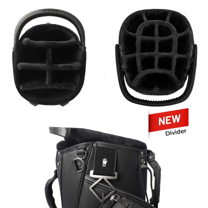 RevCore Lux Golf Hybrid Stand Bag | 6 Way on Sale - Matte Black 6 Way Divider - Club Rehab