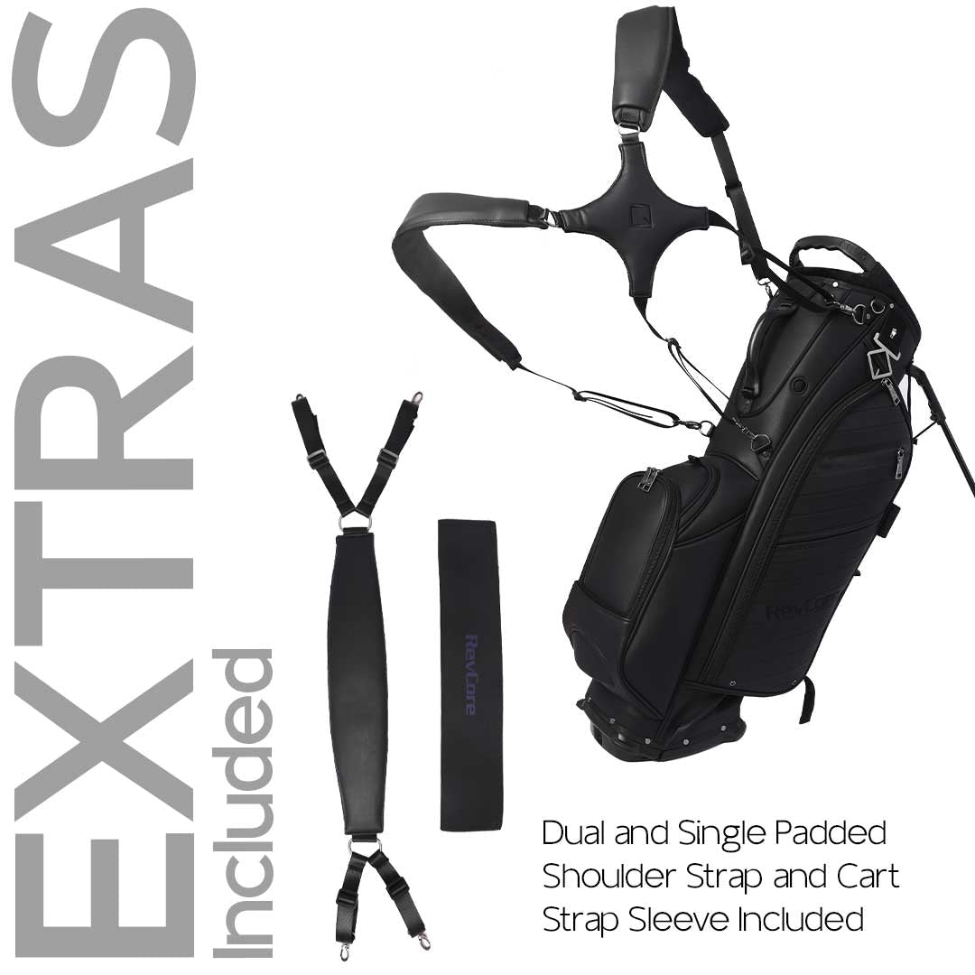 RevCore Lux Golf Hybrid Stand Bag | 6 Way on Sale - Matte Black 6 Way Divider - Club Rehab