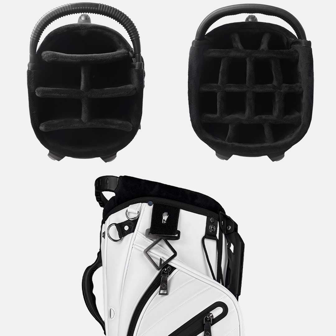 RevCore Lux Golf Hybrid Stand Bag | 6 Way on Sale - Winter White 6 Way Divider - Club Rehab