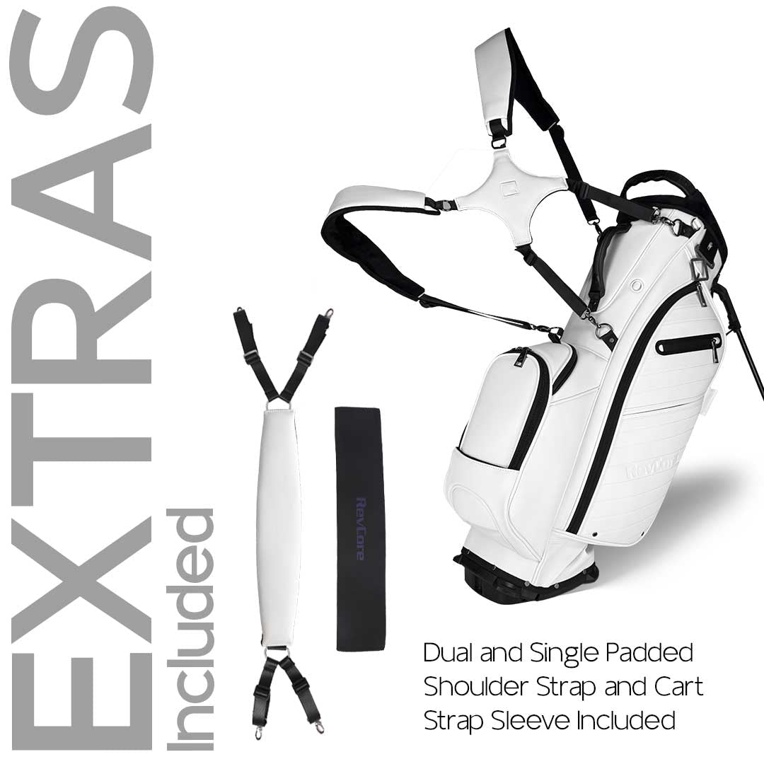 RevCore Lux Golf Hybrid Stand Bag | 6 Way on Sale - Winter White 6 Way Divider - Club Rehab