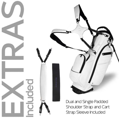 RevCore Lux Golf Hybrid Stand Bag | 6 Way on Sale - Winter White 6 Way Divider - Club Rehab