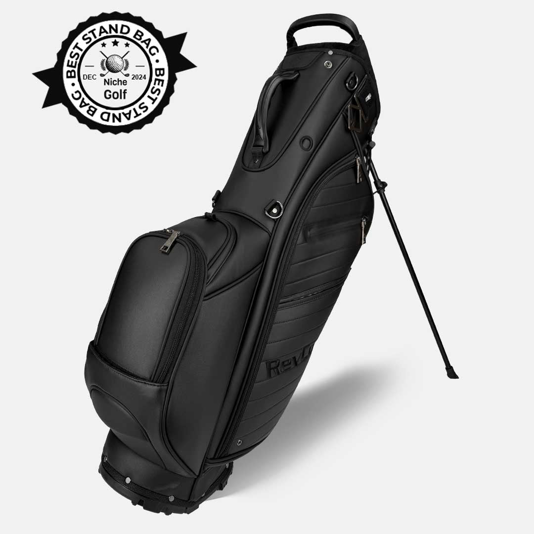 RevCore Lux LT Lightweight Stand Bag | 5 Way Velvet Lined Dividers - Matte Black - Club Rehab
