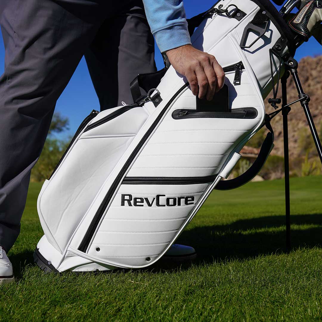RevCore Lux LT Lightweight Stand Bag | 5 Way Velvet Lined Dividers - Winter White - Club Rehab