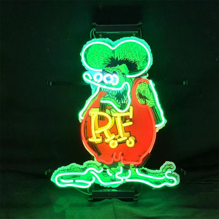 RF Rat Fink Mouse with Acrylic Logo Neon Signs Light - Club Rehab