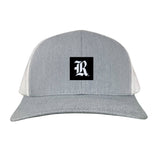 Heather Grey / White Curved Mesh Snapback