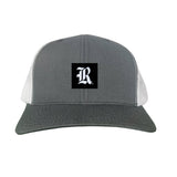 Charcoal / White Curved Mesh Snapback
