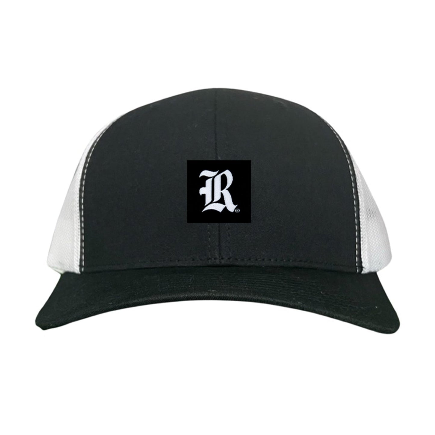 Rice Black Label LR Logo / 195 / Hat / RICE025 / MM - Black / White Curved Mesh Snapback - Club Rehab