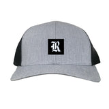 Heather Grey / Black Curved Mesh Snapback