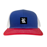 Royal / Red / White Curved Mesh Snapback