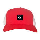 Red / White Curved Mesh Snapback