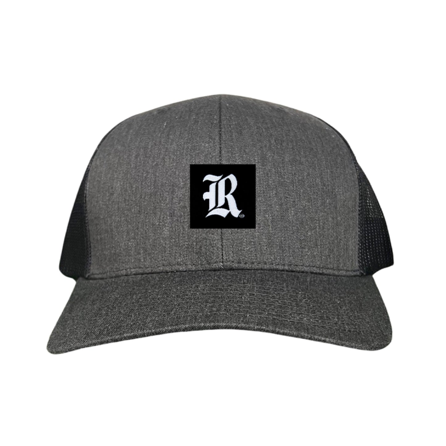 Rice Black Label LR Logo / 195 / Hat / RICE025 / MM - Dark Heather / Black Curved Mesh Snapback - Club Rehab