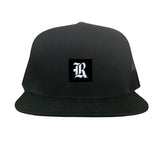Black Flat Bill Mesh Snapback