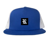 Royal / White Flat Bill Mesh Snapback