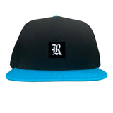 Black / Teal Flat Bill Canvas