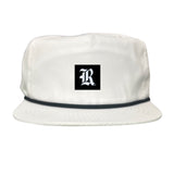Flat Bill White with Black Rope Canvas