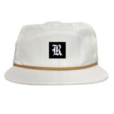 Flat Bill White with Gold Rope Canvas