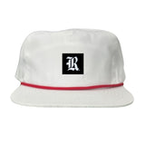 Flat Bill White with Red Rope Canvas