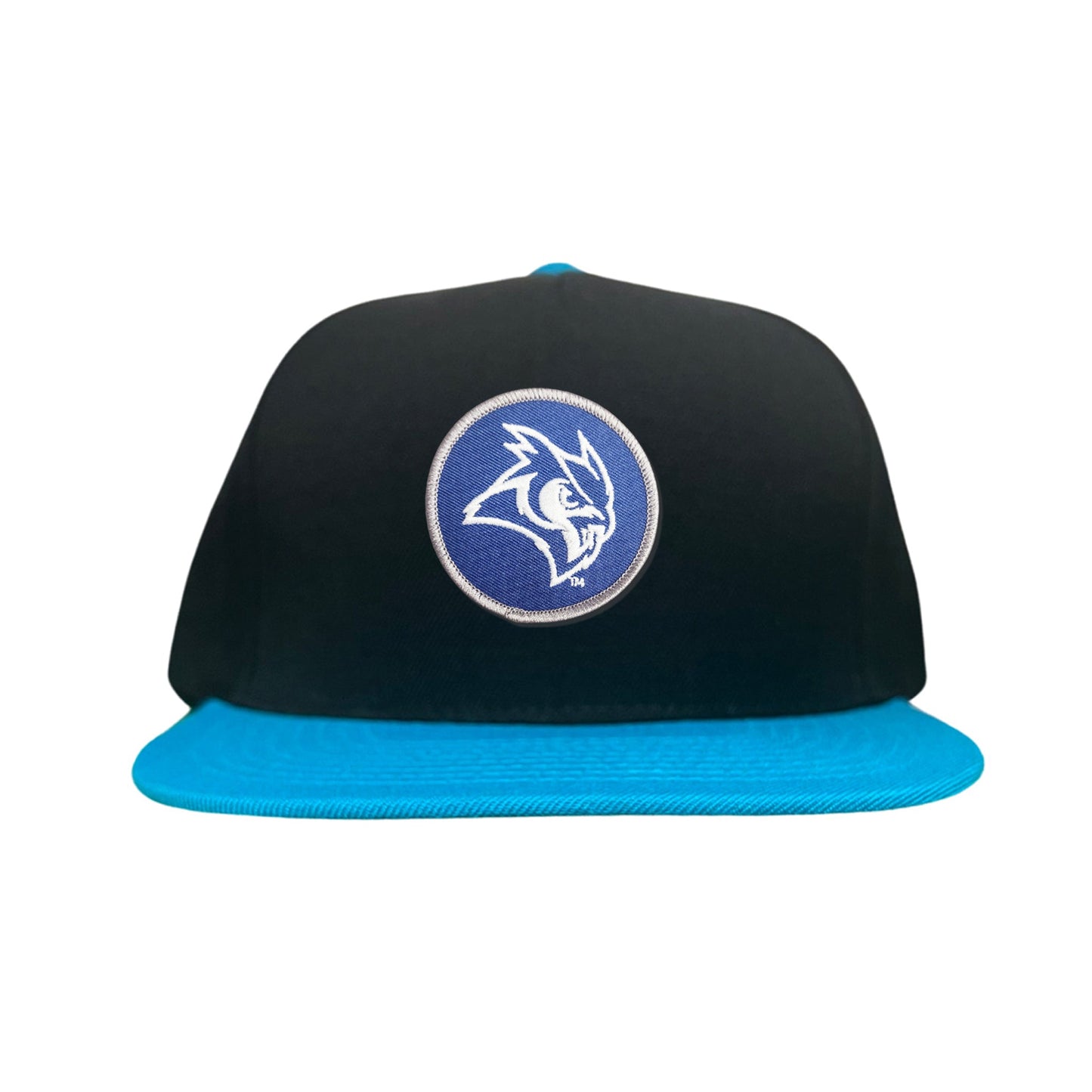 Rice Owls / Owl Head Circle Patch / Curved Bill Mesh Snap Back / 167 / Rice002 / MM - Black / Teal Flat Bill Canvas - Club Rehab